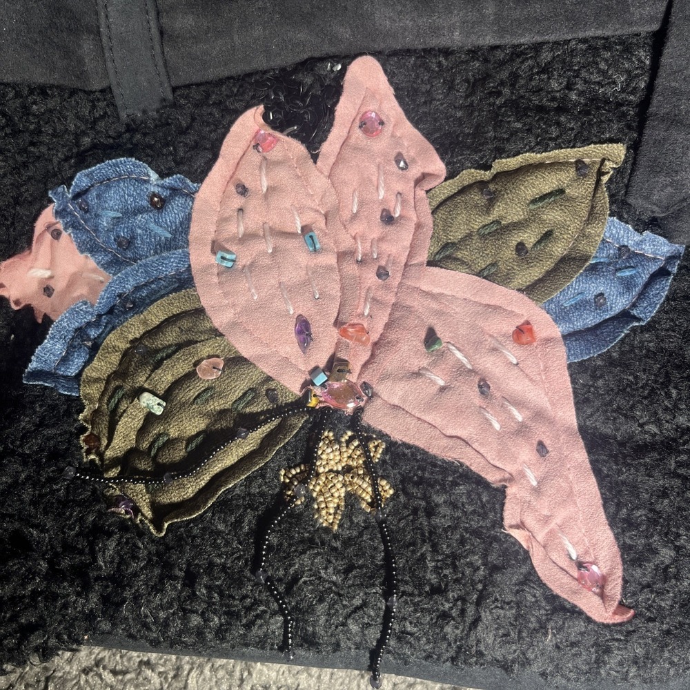 Far Nine Patchwork Embellished Beaded Sequin Blac… - image 2